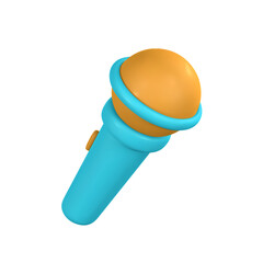 3d microphone for radio, music or karaoke. Audio equipment for broadcasts and interviews in cartoon style. Vector illustration