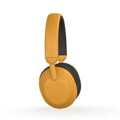3d realistic colour headphone in plastic cartoon style. Vector illustration