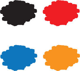 Set of black paint, ink brush strokes, brushes, lines. Dirty artistic design elements, boxes, frames for text.