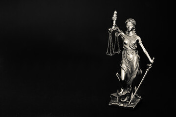Themis statue, symbol of law and justice. Law concept.