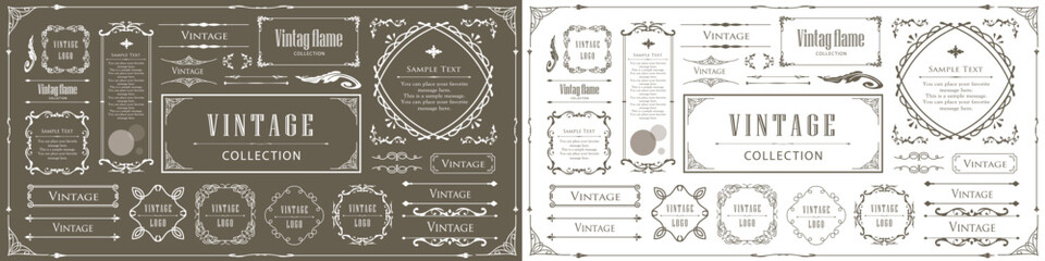 オシャレなフレーム。デザインテンプレート。ゴージャスな額のセット。	
