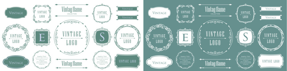 オシャレなフレーム。デザインテンプレート。ゴージャスな額のセット。	
