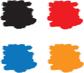 Set of black paint, ink brush strokes, brushes, lines. Dirty artistic design elements, boxes, frames for text.