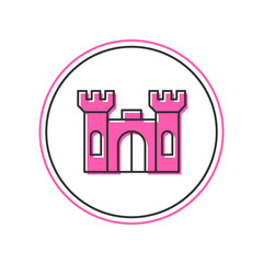 Filled outline Castle icon isolated on white background. Vector