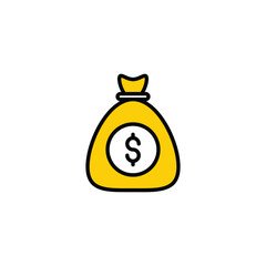 Money Bag icon design with white background stock illustration