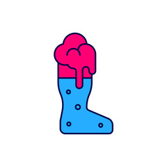 Filled outline Boot beer glass icon isolated on white background. Vector