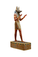 Ancient Egyptian statuette of god Anubis isolated