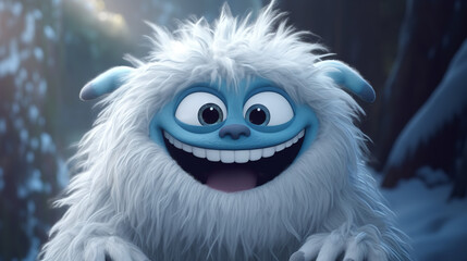 Obraz premium 2D happy Yeti Generative AI