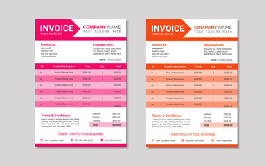 Invoice Excel Template design for personal, corporate or company billing purpose.