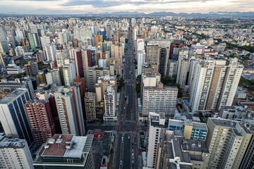Obraz premium Aerial view of the city of Curitiba, Paraná, Brazil.