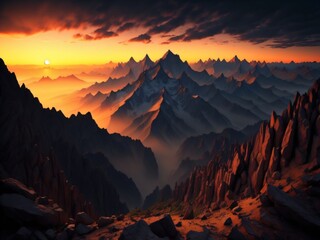 sunrise over mountains