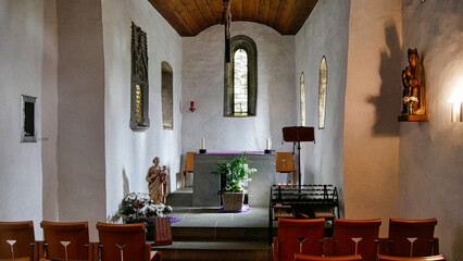 Fototapeta na wymiar Altar der St. Otmar Kapelle auf der Insel Werd