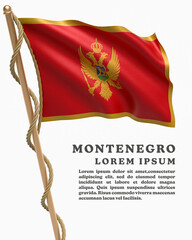White Backround Flag Of MONTENEGRO