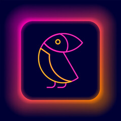Glowing neon line Albatross icon isolated on black background. Colorful outline concept. Vector