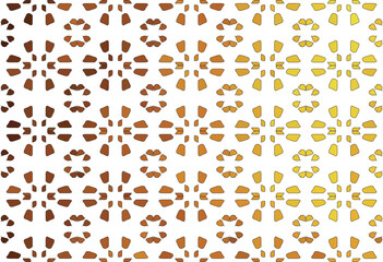 vector floral yellow-brown ornament on white background for ceramic tiles