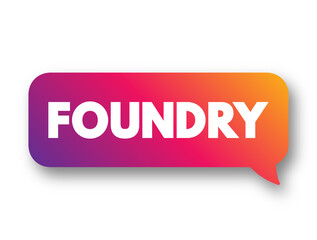 Foundry is a factory that produces metal castings, text concept background