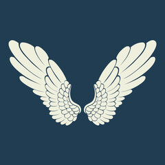 Fototapeta premium Vector white angel wings design