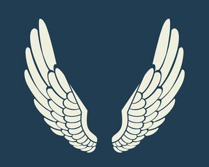 Obraz premium Vector white angel wings design