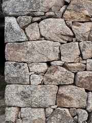 Obraz premium Detail of a traditional dry stone masonry from the south of France in the Cevennes