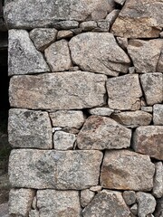 Detail of a traditional dry stone masonry from the south of France in the Cevennes