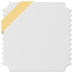 White square coupon with Yellow ribbon