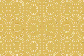 yellow-brown stylized vector floral ornament on mustard background