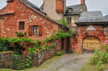 Fototapeta na wymiar France, picturesque village of Collonges la Rouge