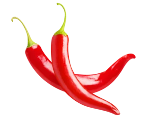 Crédence de cuisine en verre imprimé Piments forts Delicious red chili peppers, cut out