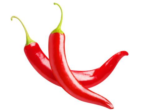 Delicious red chili peppers, cut out