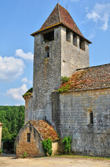 Fototapeta na wymiar Lacapelle Biron, Saint Avit church in Lot et Garonne