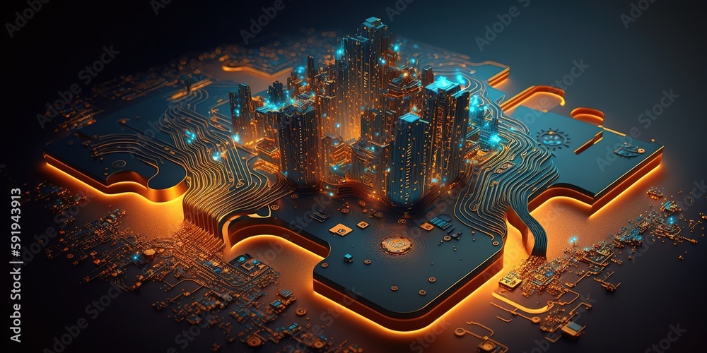 Poster digital data connection technology and big data concept
