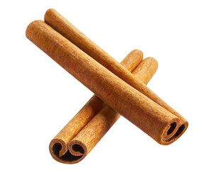 Two delicious cinnamon sticks cut out