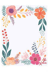 Fototapeta na wymiar Beautiful boho floral watercolor background illustration made with Generative AI 