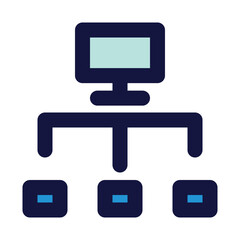 server connection of network connection fill icon style