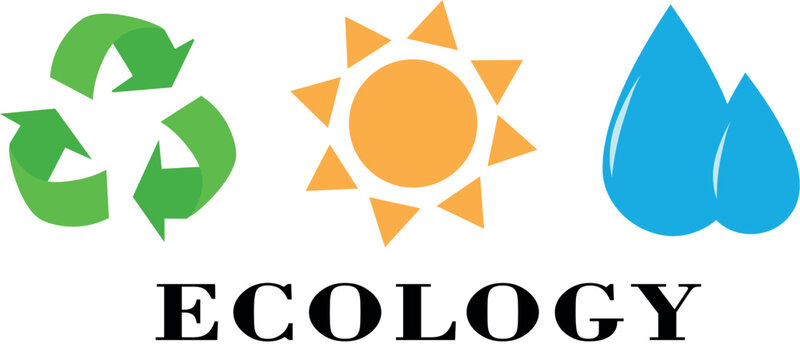 ecology icons set Green recycle or recycling arrows flat,sun , icon for apps and websites. Water Drop Linear Icon. ecology	