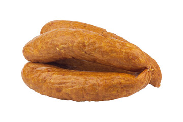 sausage, smoked sausages isolated from the background