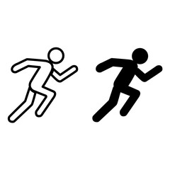 Fototapeta na wymiar Running icons. Vector Illustration of a Running Man. Athletics. Marathon