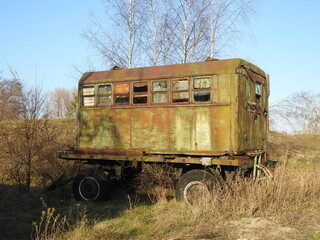 old rusty truck in russia