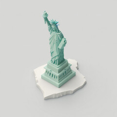 Tiny clay isometric asset cute white background statue of liberty usa ny © Hermes