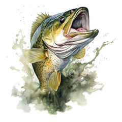 Bass Fish jumping out of the water