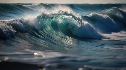 Fototapeta premium Close up of ocean wave. generative ai