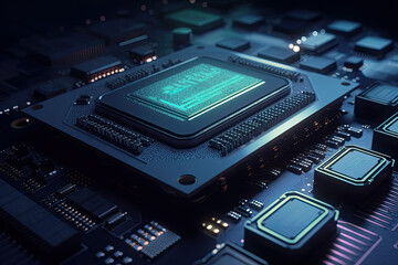 electronic circuit board created with Generative AI technology