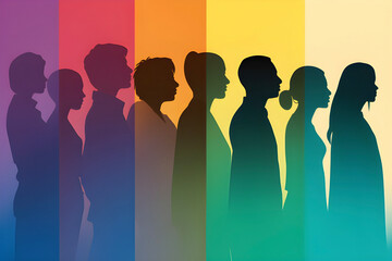 Diversity and inclusion poster. AI generated illustration.