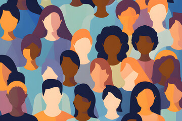Diversity and inclusion poster. AI generated illustration. - obrazy, fototapety, plakaty