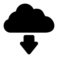 cloud save of ramadan month solid icon set