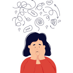 Lonely woman in depression