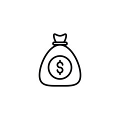 Money Bag icon design with white background stock illustration