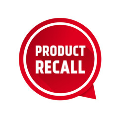 Banner Product recall speech bubble icon design. Flat style vector illustration.