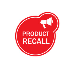 Banner Product recall megaphone icon design. Flat vector template.