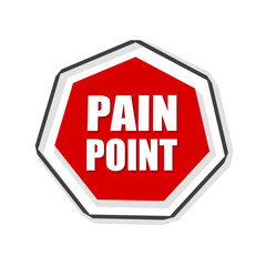 Pain point text - badge icon. Flat vector design template.